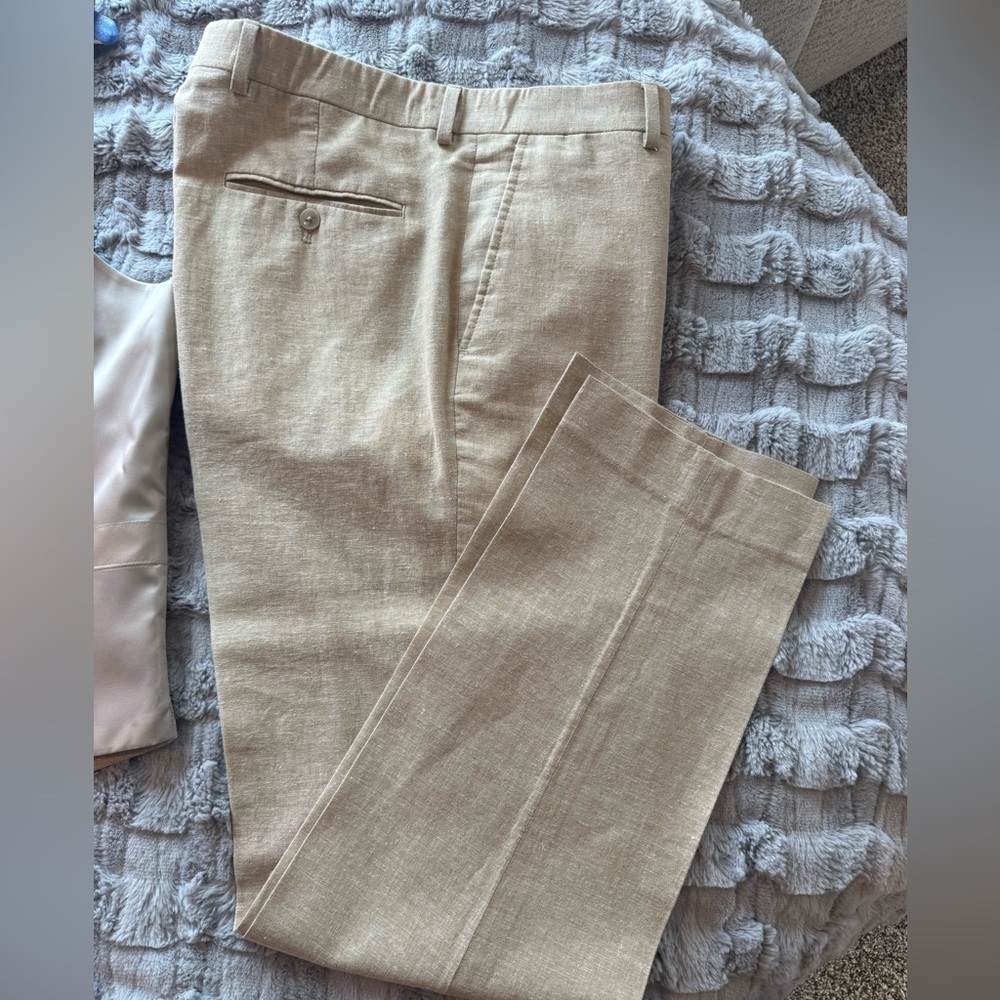 Joseph Abboud Tan Men's Suit Vest and Pants Set - Picture 4 of 7